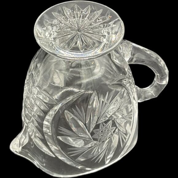 Vintage Lead Crystal Sugar & Creamer Set With Tray & Lid Hand Cut - Picture 9 of 14
